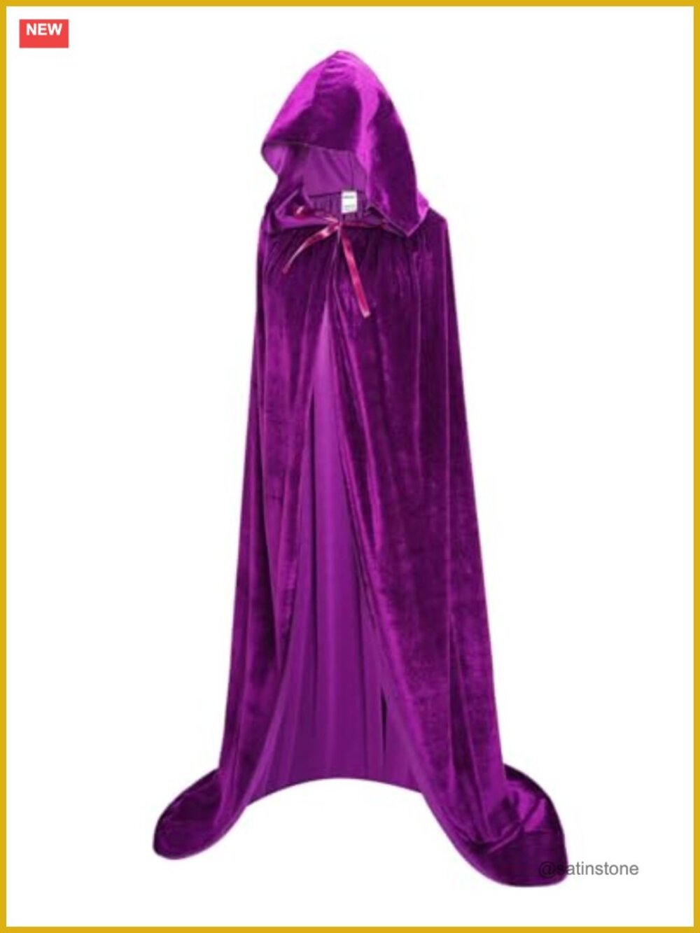 Full Length Hooded Velvet Cape Cosplay Costume Witch Vampire Halloween Robe